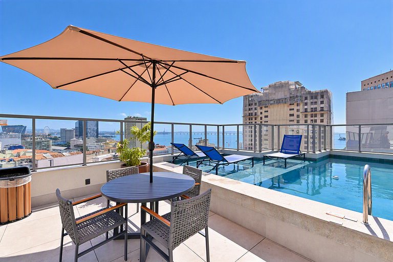 Studio no Centro c/ Piscina e Rooftop - Luggo Mauá